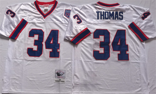 Men's Buffalo Bills Customized White Mitchell & Ness Throwback Stitched Jersey Men's Buffalo Bills Customized White Mitchell & Ness Throwback Stitched Jersey